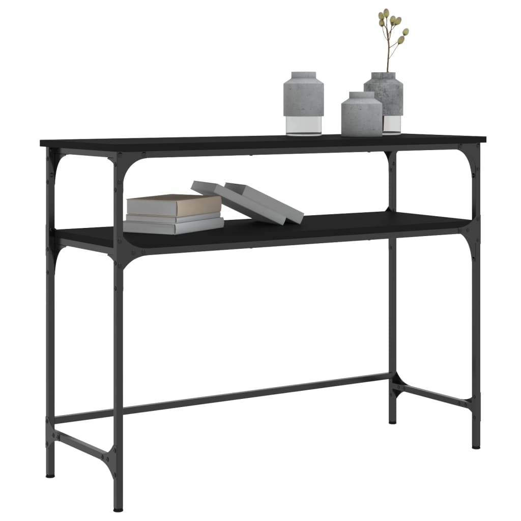 vidaXL Mesa consola 100x35,5x75 cm derivados de madeira preto