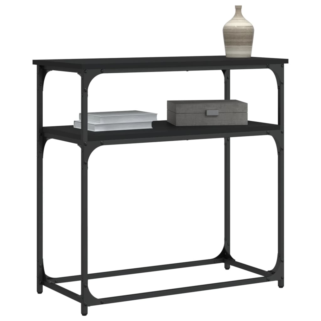 vidaXL Mesa consola 75x35,5x75 cm derivados de madeira preto