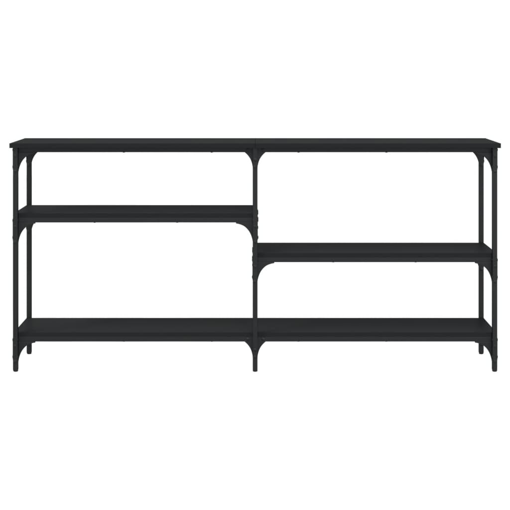 vidaXL Mesa consola 160x29x75 cm derivados de madeira preto