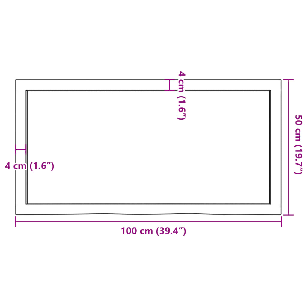 vidaXL Prateleira de parede 100x50x(2-4) cm carvalho tratado castanho