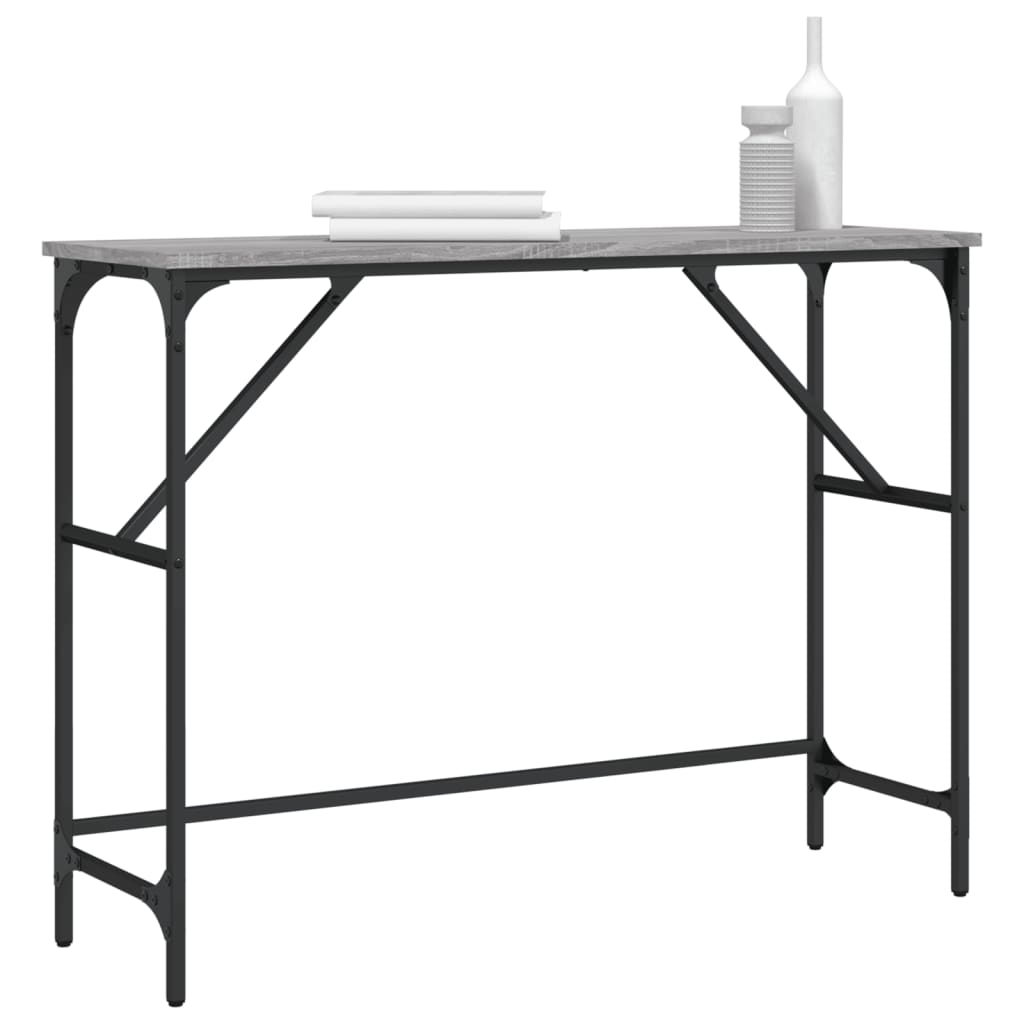 vidaXL Mesa consola 100x32x75 cm derivados de madeira cinzento sonoma