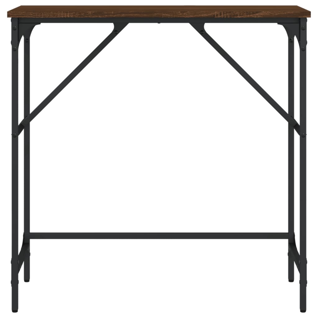 vidaXL Mesa consola 75x32x75 cm derivados madeira carvalho castanho