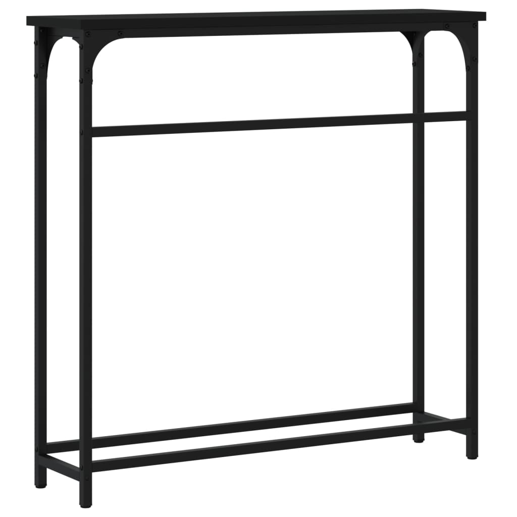 vidaXL Mesa consola 75x19,5x75 cm derivados de madeira preto