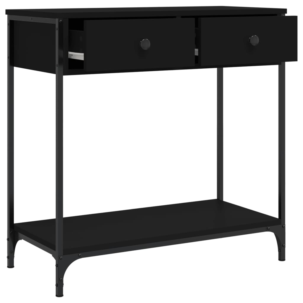 vidaXL Mesa consola 75x34,5x75 cm derivados de madeira preto