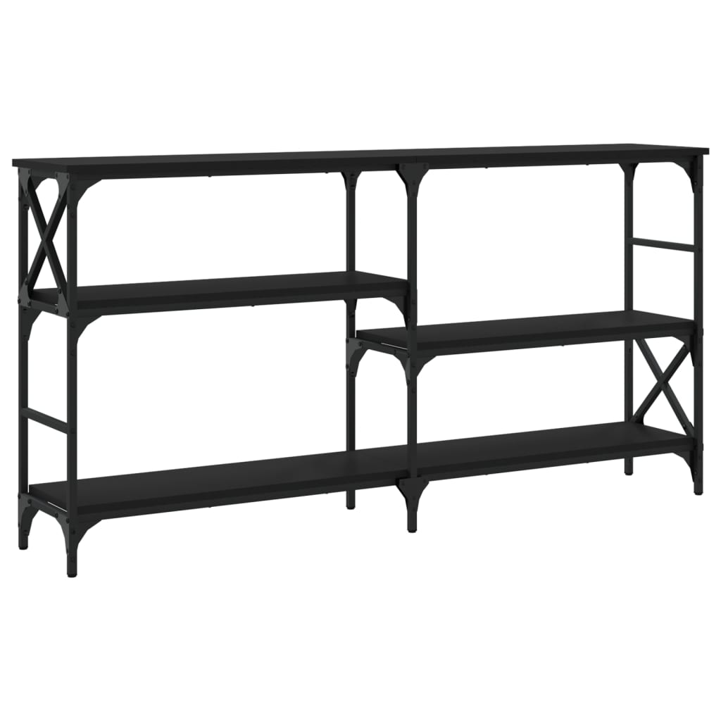 vidaXL Mesa consola 150x29x76,5 cm derivados de madeira preto