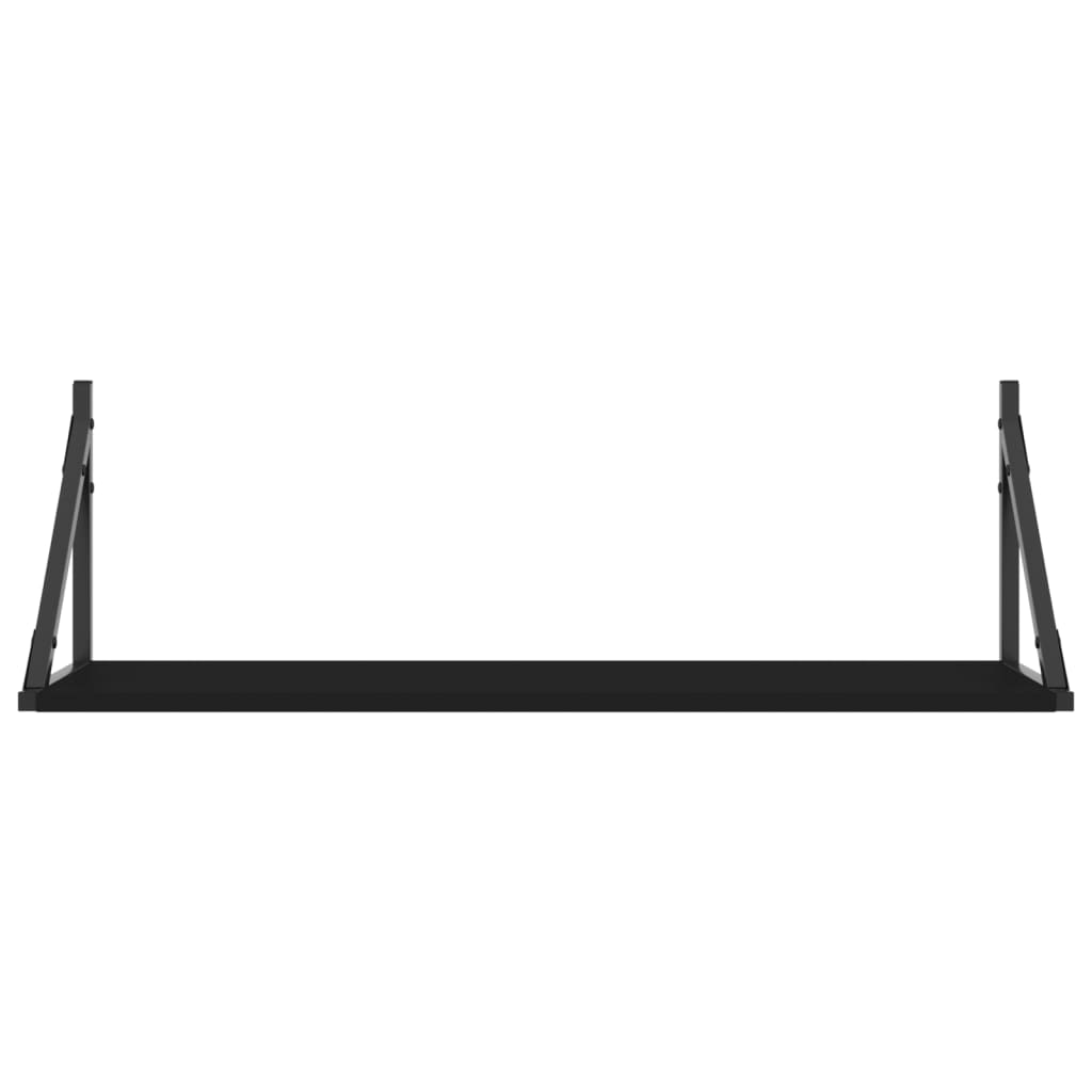 vidaXL Prateleiras de parede 2pcs 80x25x25,5cm derivados madeira preto