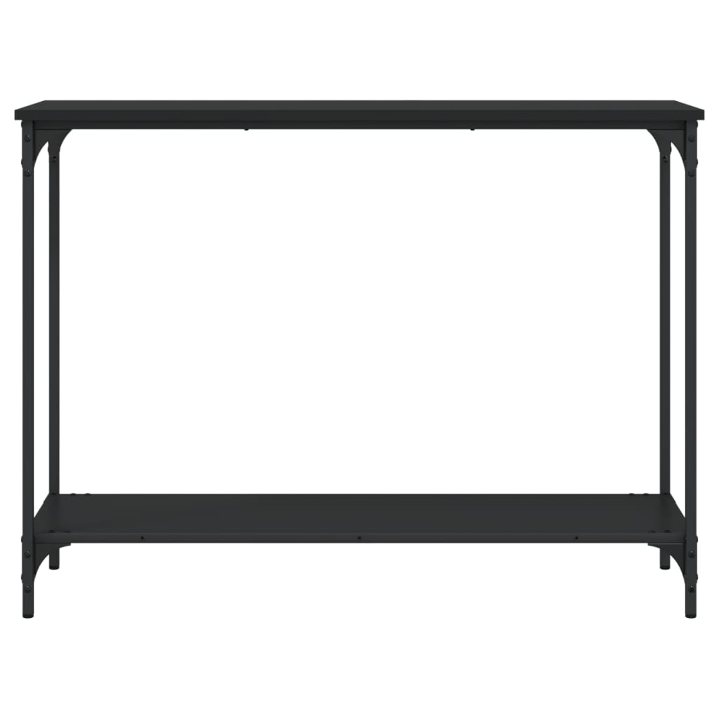 vidaXL Mesa consola 101x30,5x75 cm derivados de madeira preto