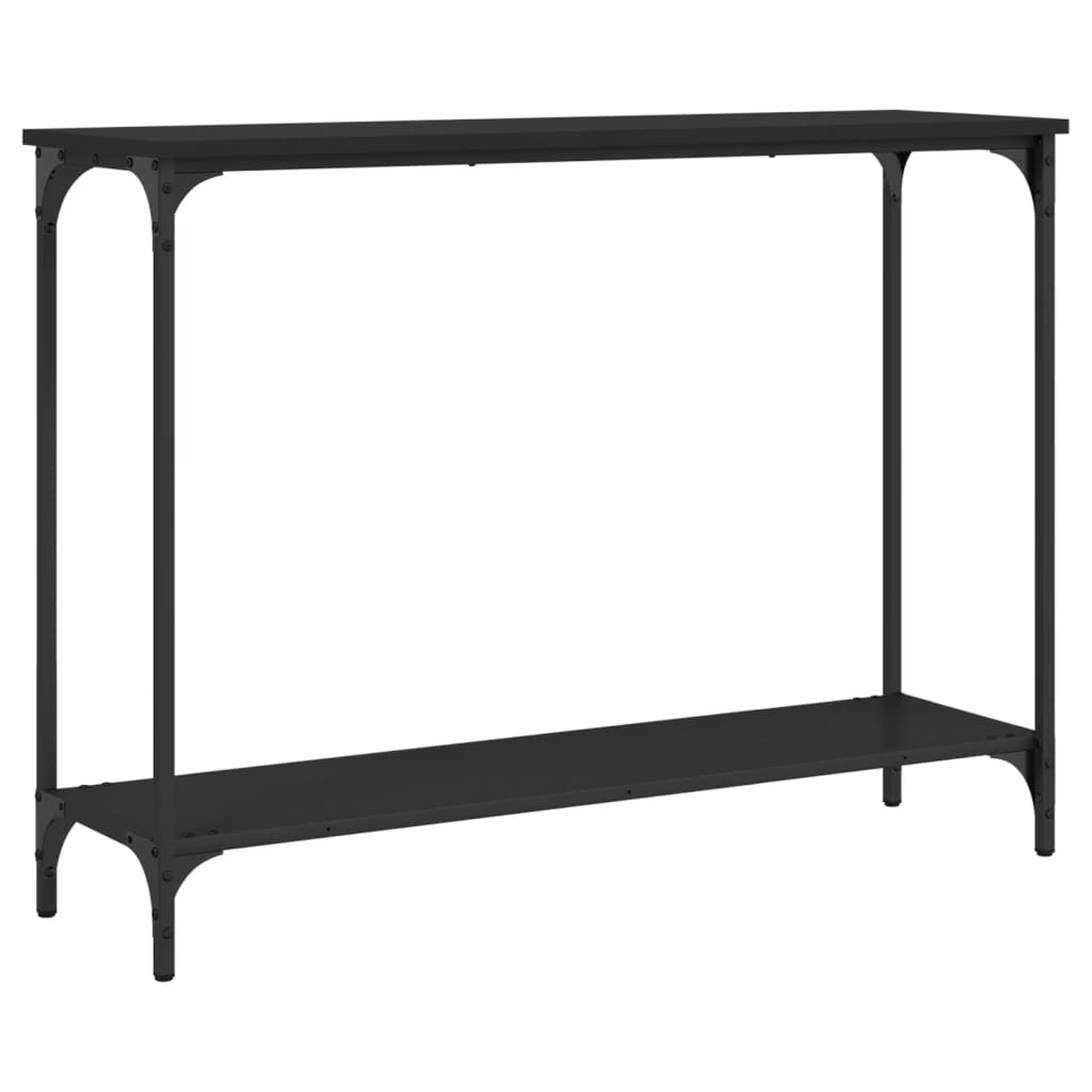 vidaXL Mesa consola 101x30,5x75 cm derivados de madeira preto