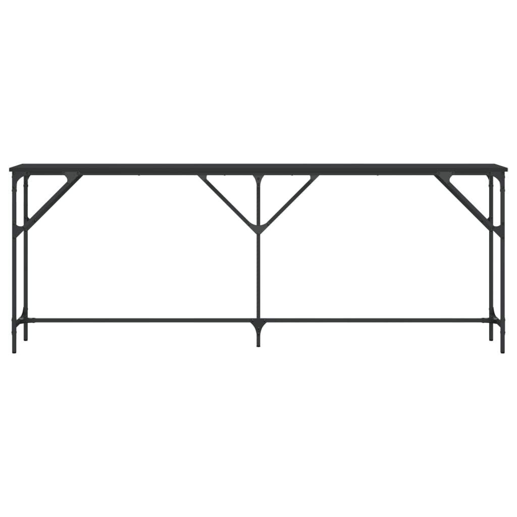 vidaXL Mesa consola 200x29x75 cm derivados de madeira preto