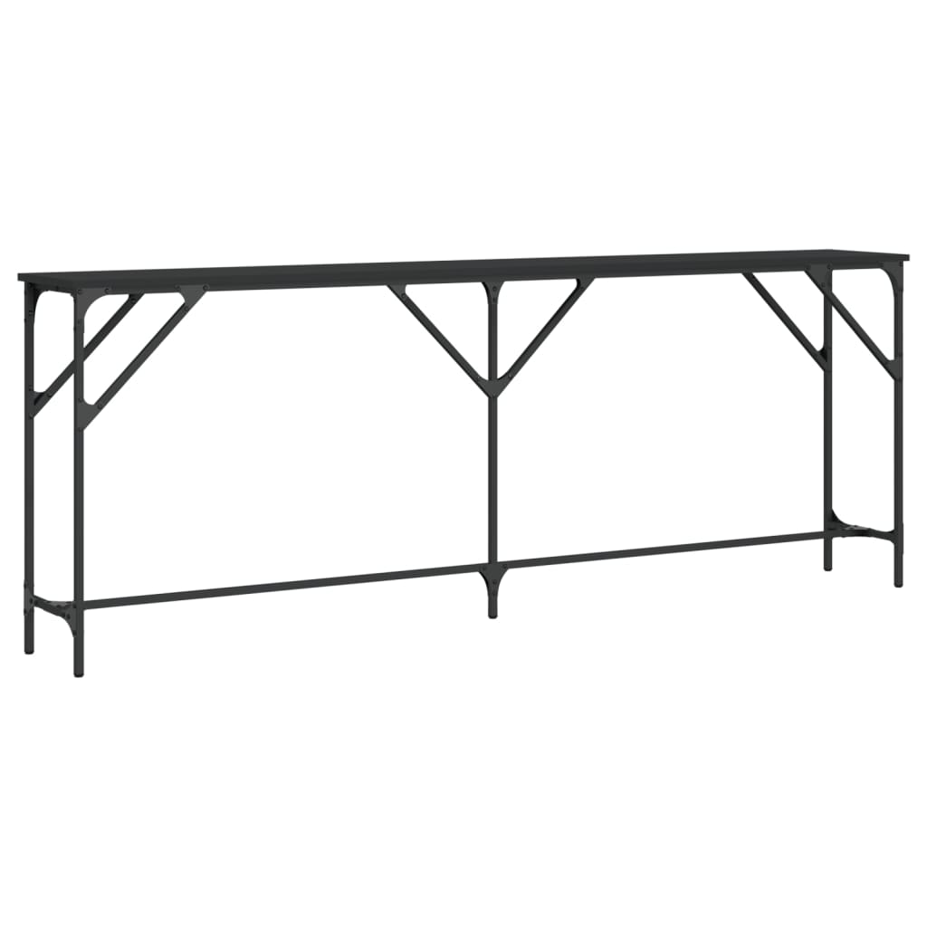 vidaXL Mesa consola 200x29x75 cm derivados de madeira preto