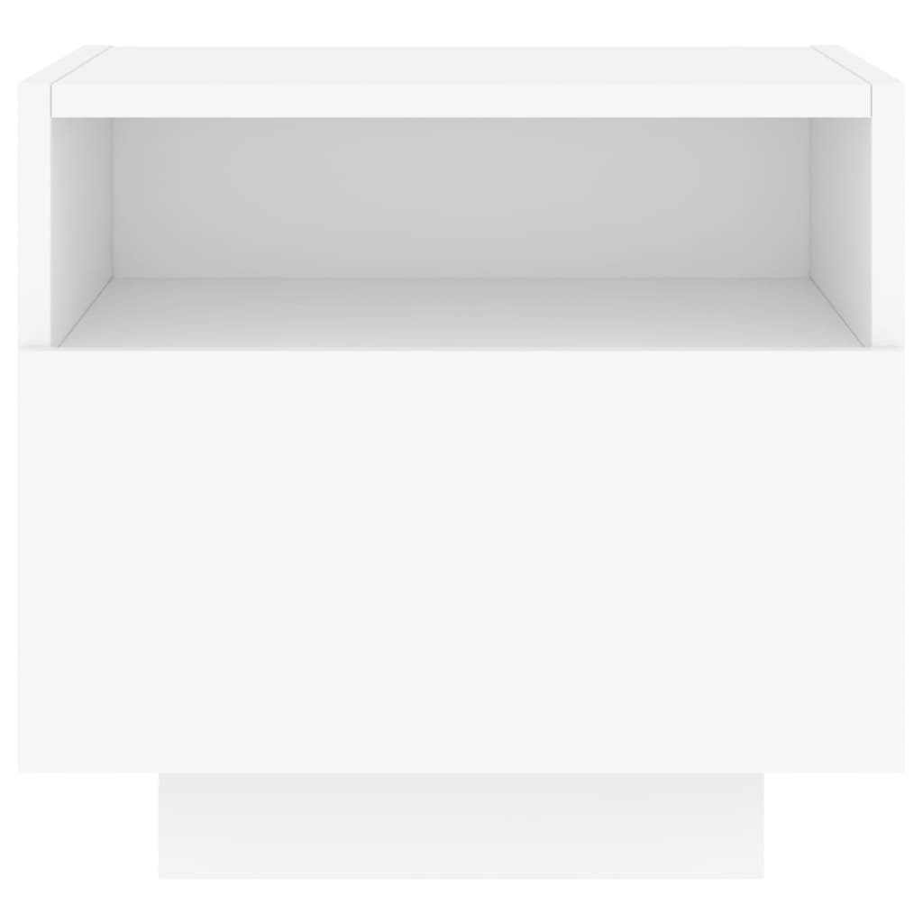 vidaXL Mesas de cabeceira com luzes LED 2 pcs 40x39x37 cm branco