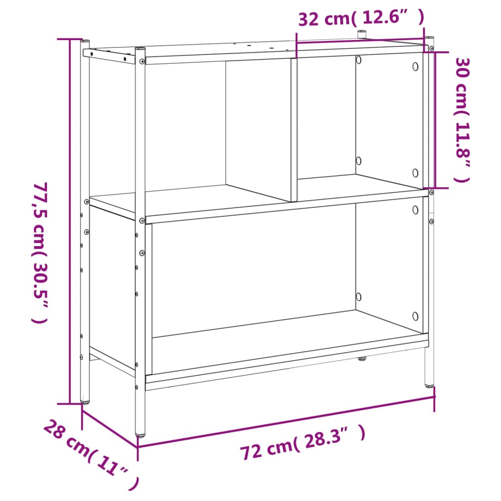 vidaXL Estante 72x28x77,5 cm derivados de madeira carvalho sonoma