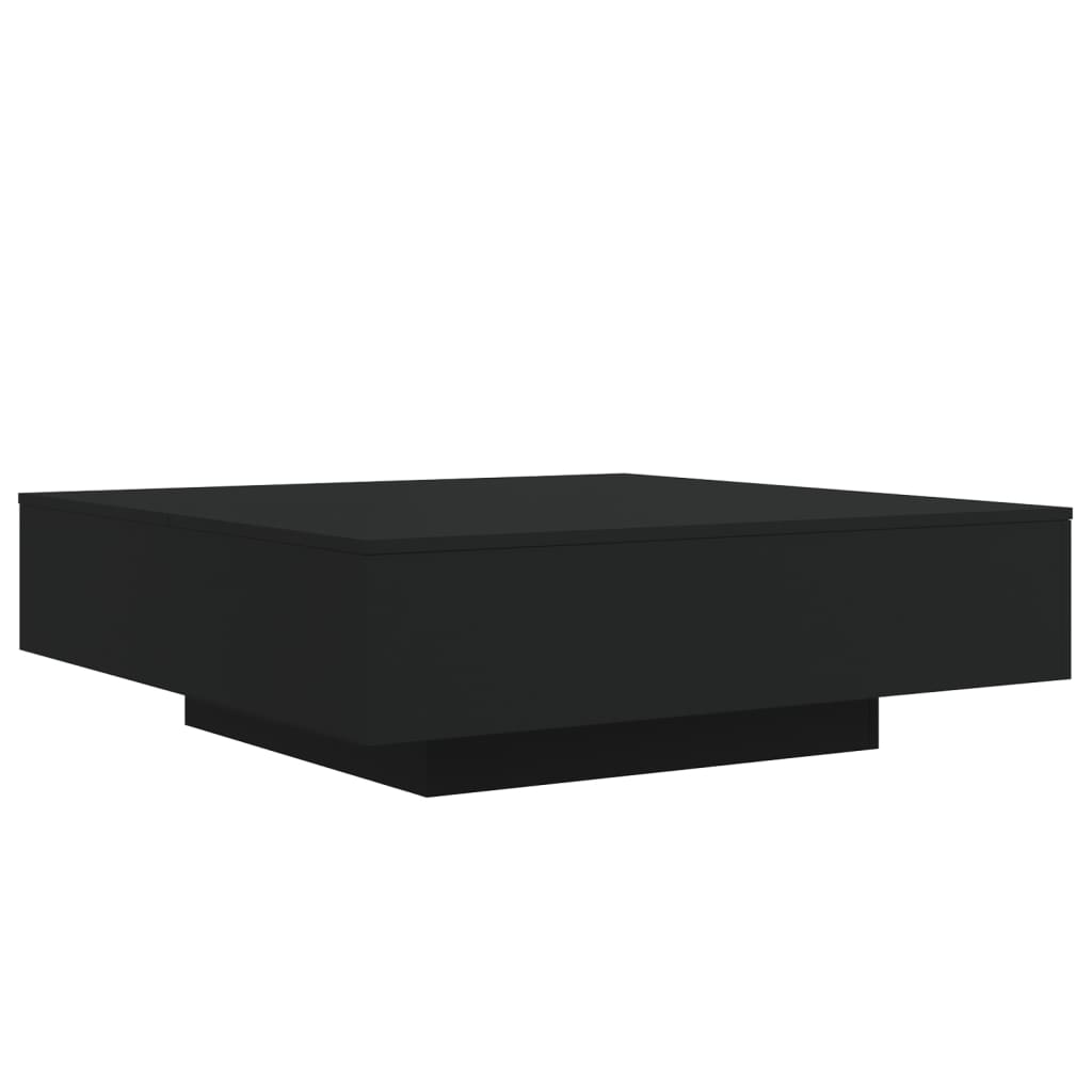 vidaXL Mesa de centro com luzes LED 100x100x31 cm preto