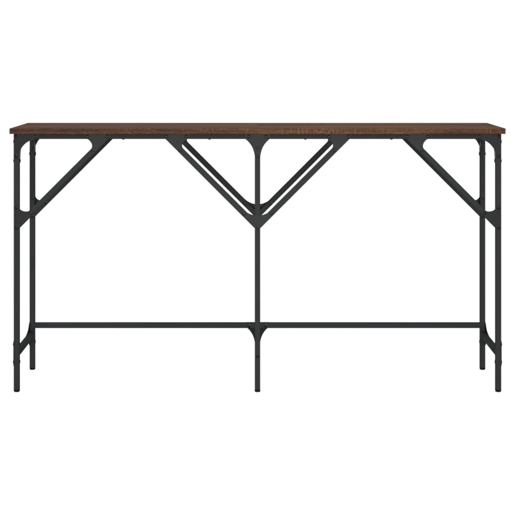 vidaXL Mesa consola 140x29x75 cm derivados madeira carvalho castanho