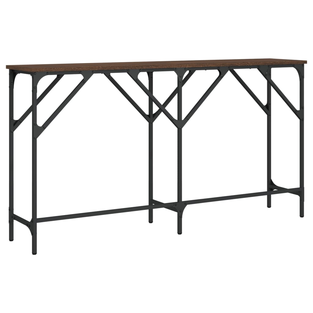 vidaXL Mesa consola 140x29x75 cm derivados madeira carvalho castanho