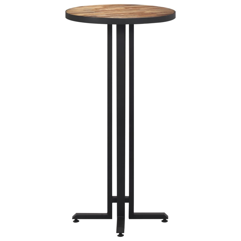 vidaXL Mesa de bar redonda Ø55x110 cm teca recuperada maciça