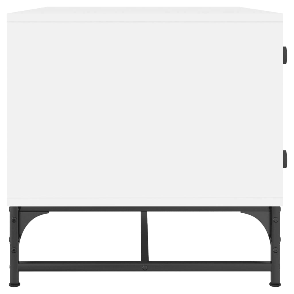 vidaXL Mesa de centro c/ portas de vidro 68,5x50x50 cm branco