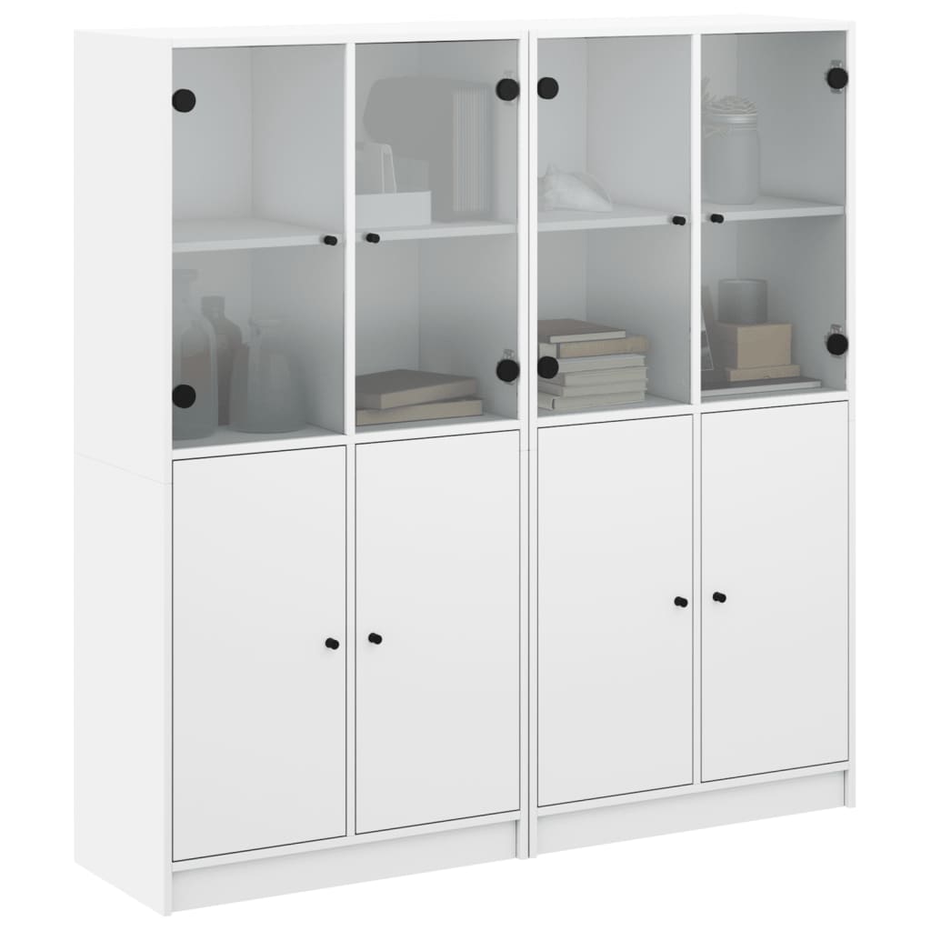 vidaXL Estante c/ portas 136x37x142 cm derivados de madeira branco