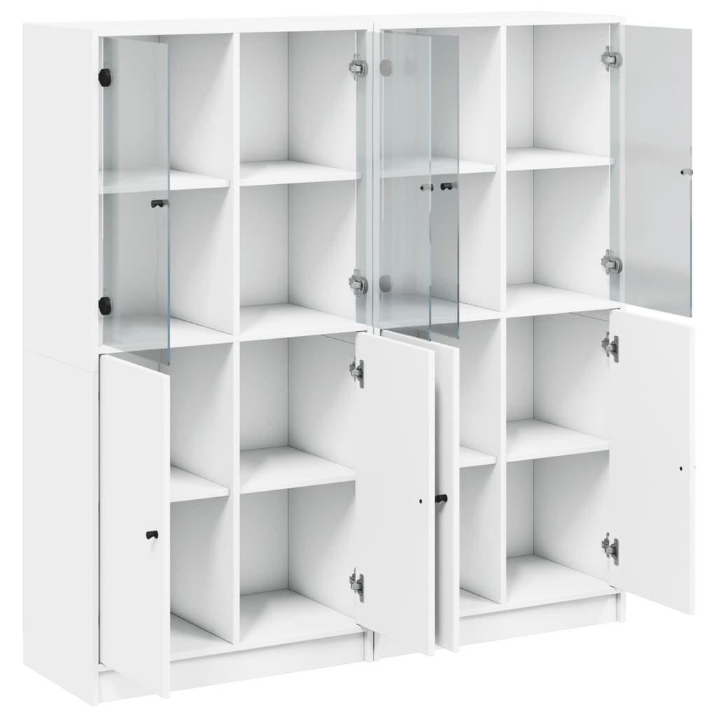 vidaXL Estante c/ portas 136x37x142 cm derivados de madeira branco