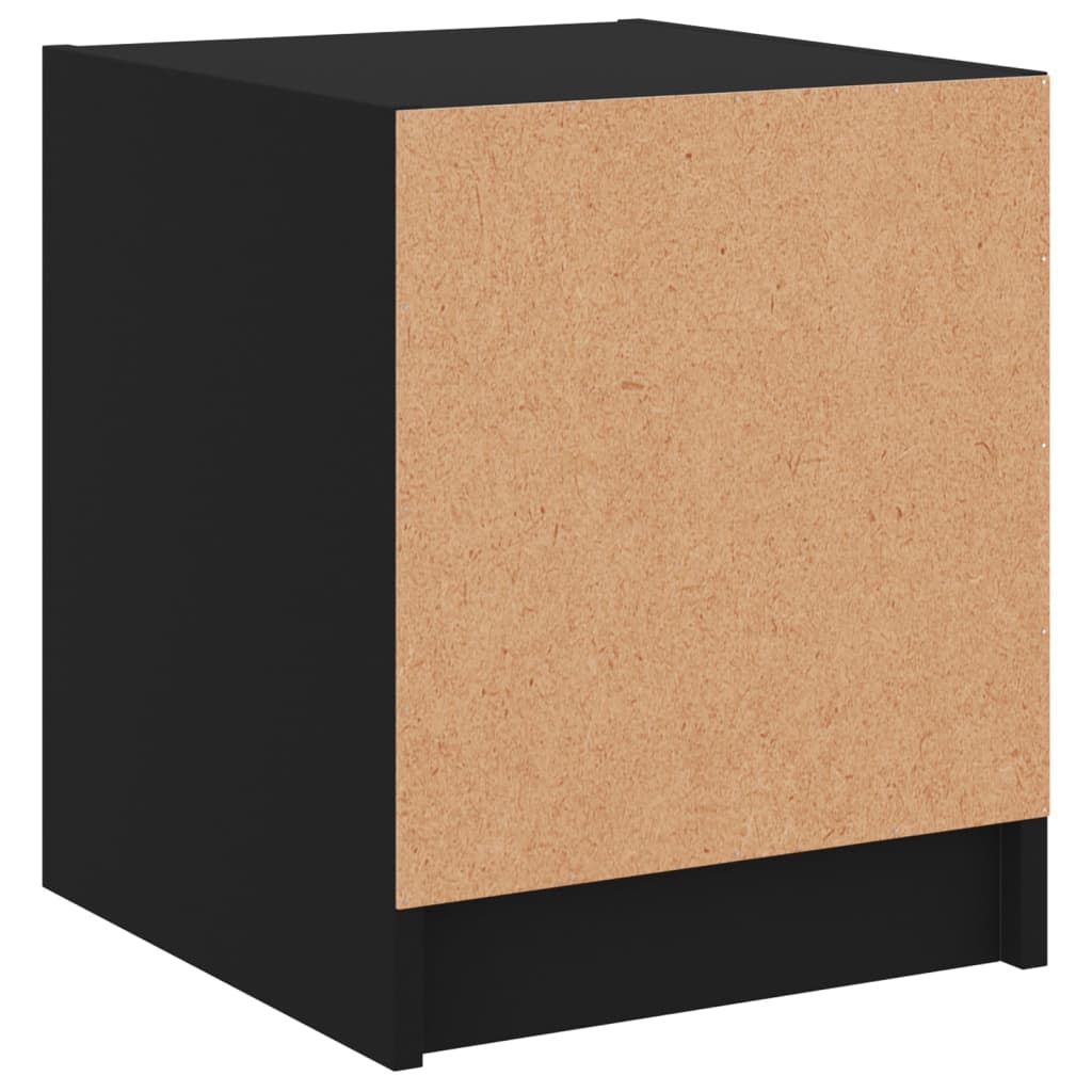 vidaXL Mesas de cabeceira c/ portas de vidro 2 pcs 35x37x42 cm preto