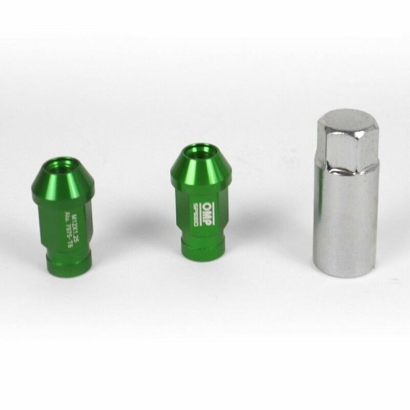 OMP|Set Porcas OMP 7075 Verde 20 uds M14 x 1,25