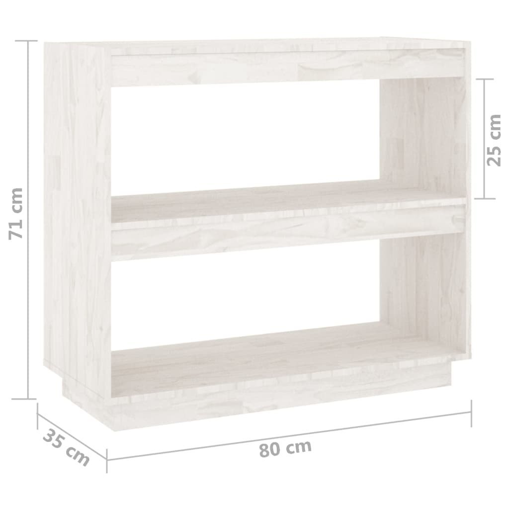 vidaXL Estante 80x35x71 cm madeira de pinho maciça branco