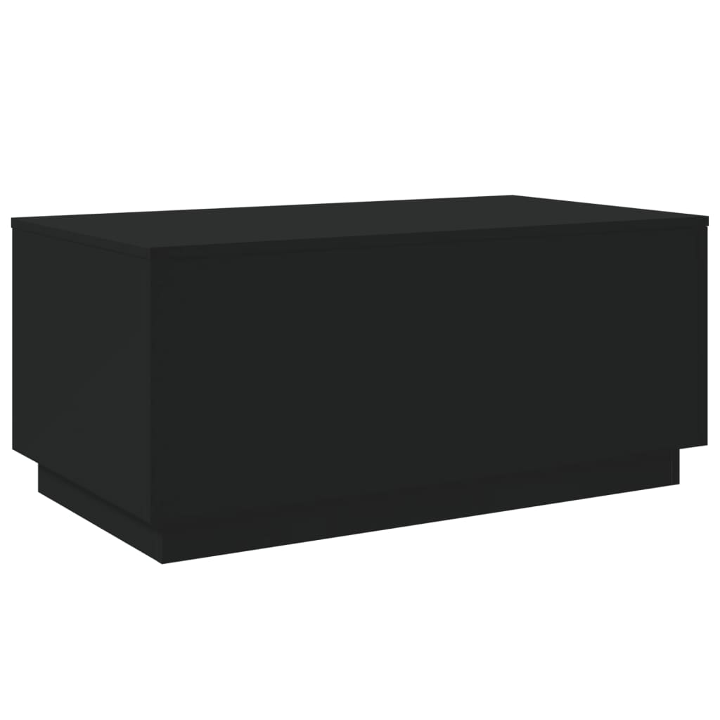 vidaXL Mesa de centro com luzes LED 90x50x40 cm preto