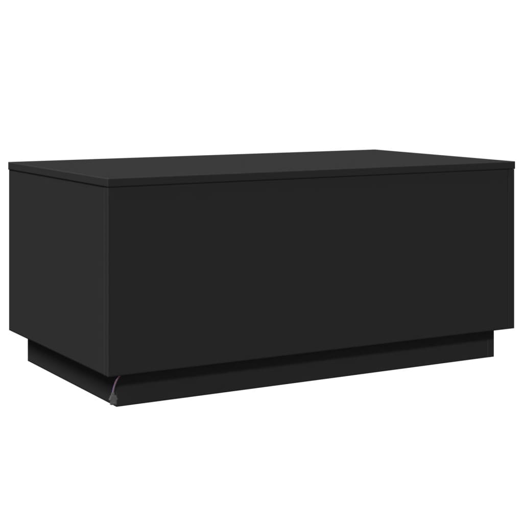 vidaXL Mesa de centro com luzes LED 90x50x40 cm preto