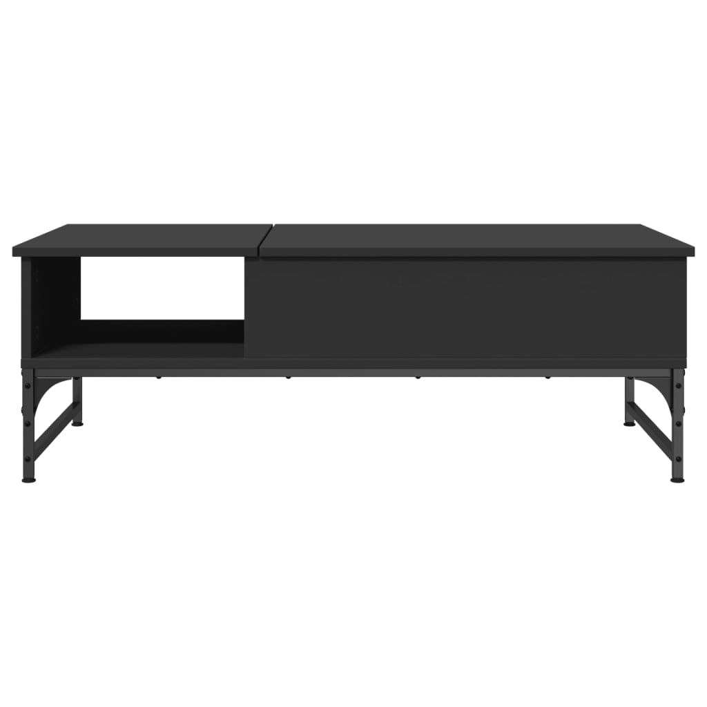 vidaXL Mesa de centro 100x50x35 cm derivados de madeira/metal preto