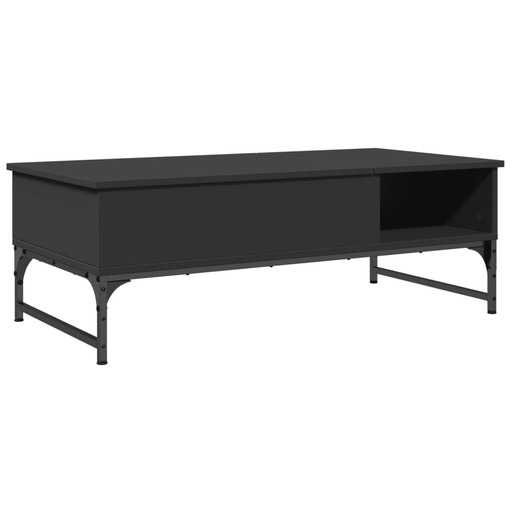 vidaXL Mesa de centro 100x50x35 cm derivados de madeira/metal preto