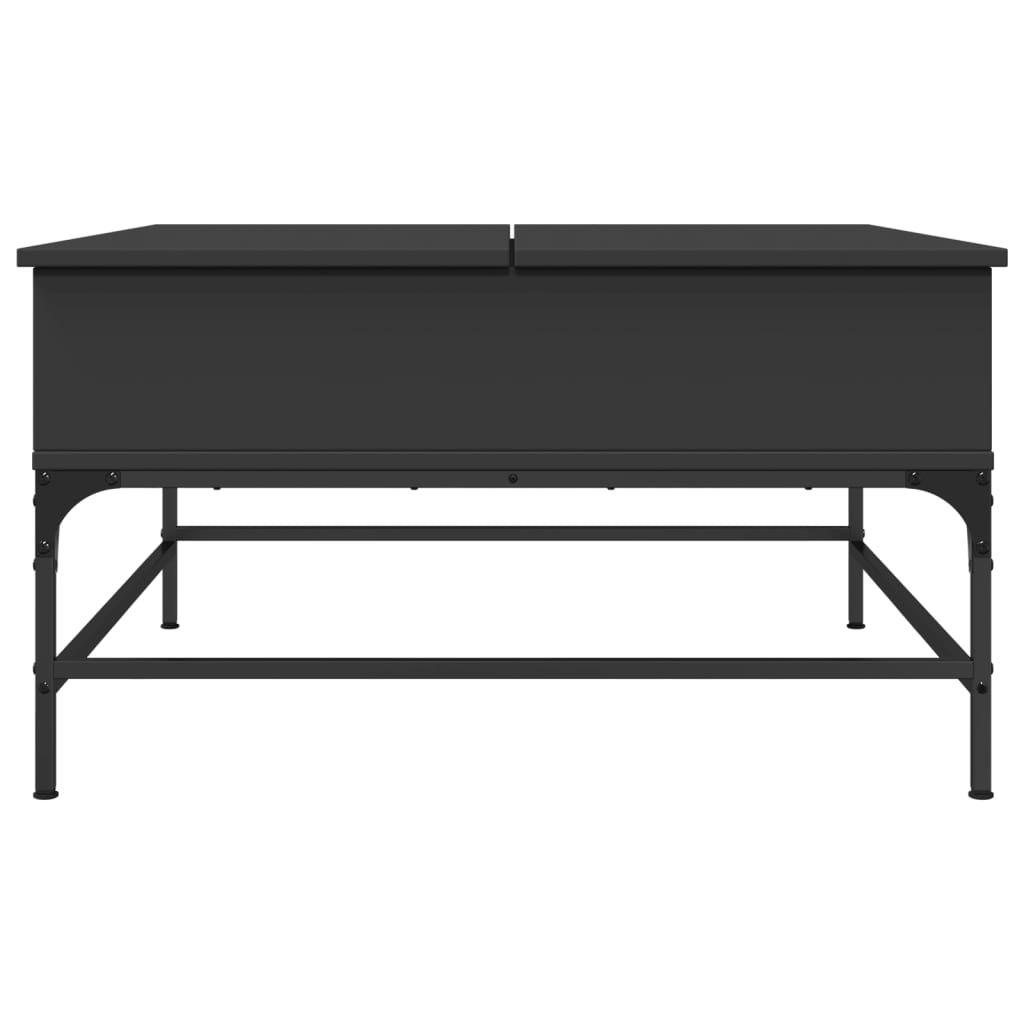 vidaXL Mesa de centro 80x80x45 cm derivados de madeira/metal preto