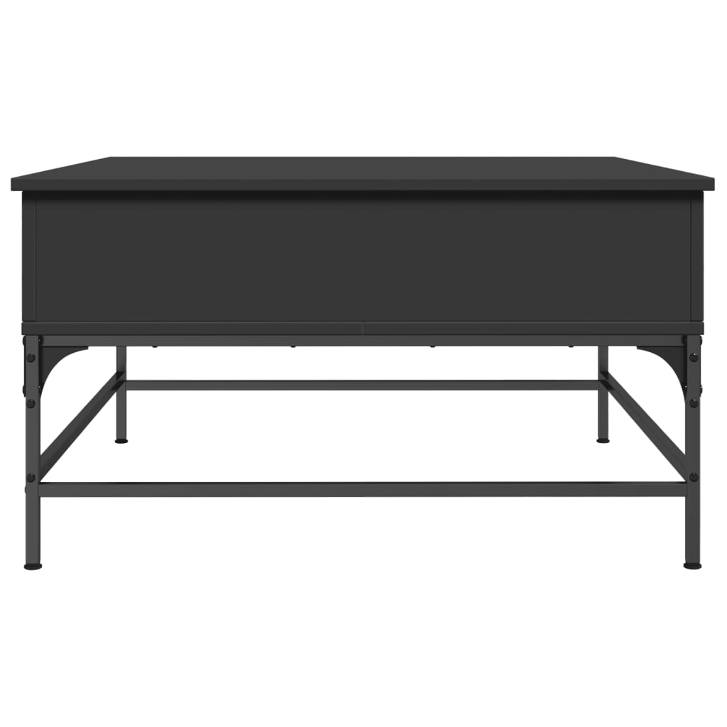 vidaXL Mesa de centro 80x80x45 cm derivados de madeira/metal preto