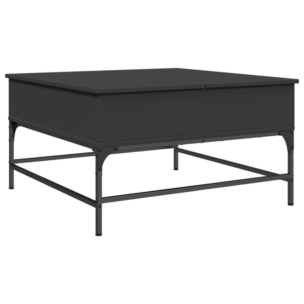 vidaXL Mesa de centro 80x80x45 cm derivados de madeira/metal preto