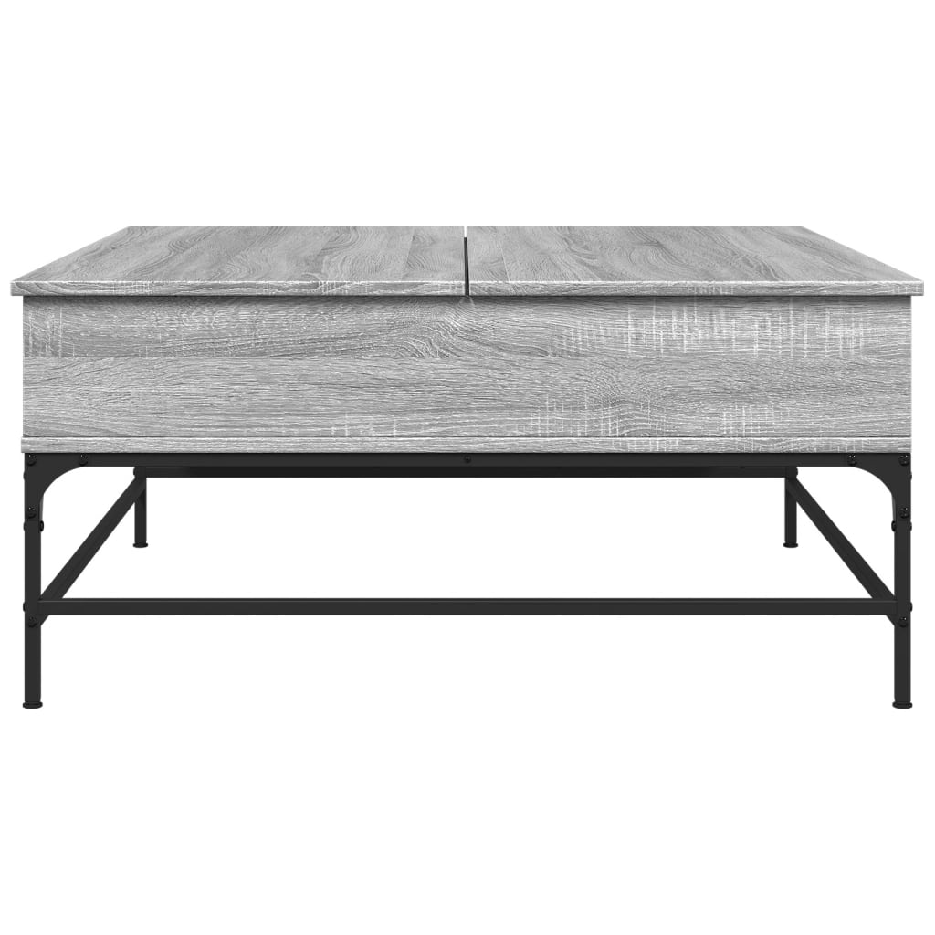 vidaXL Mesa de centro 95x95x45 cm derivados madeira/metal cinza sonoma