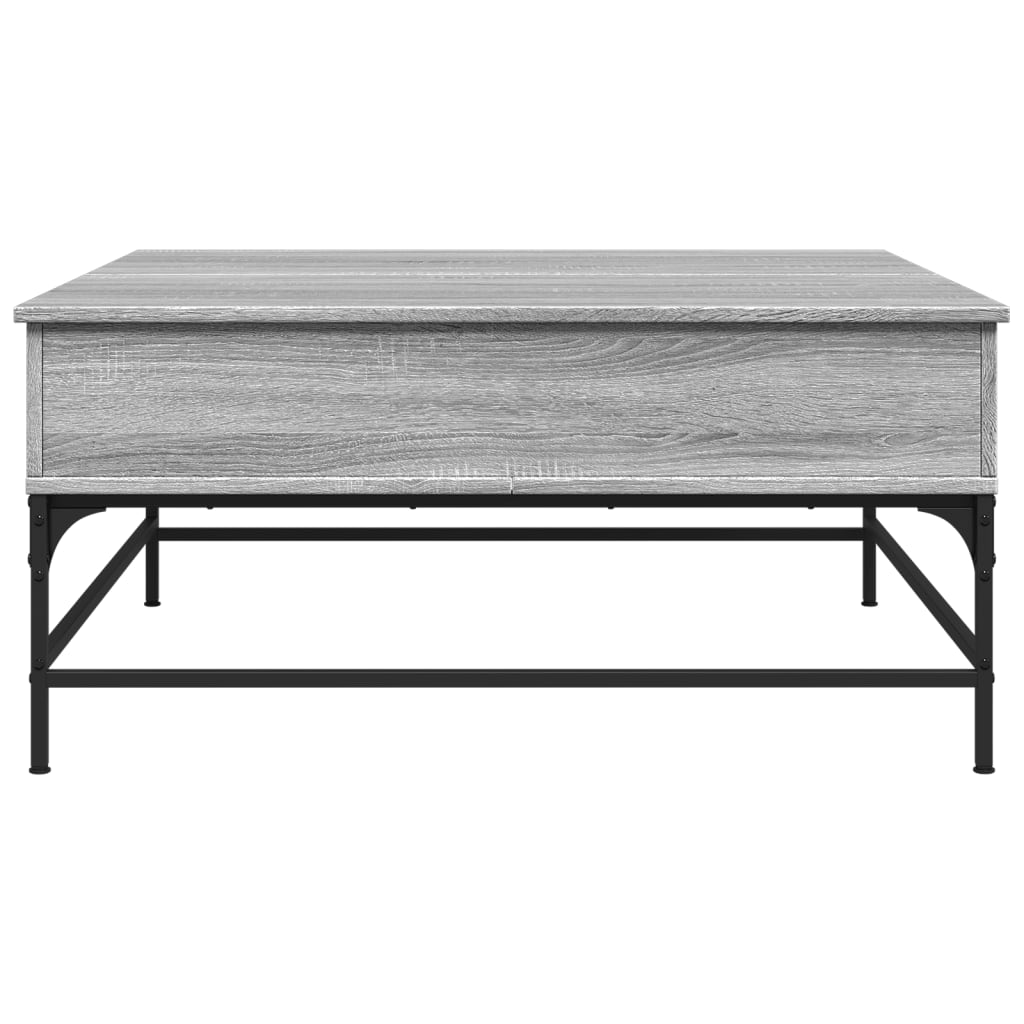 vidaXL Mesa de centro 95x95x45 cm derivados madeira/metal cinza sonoma