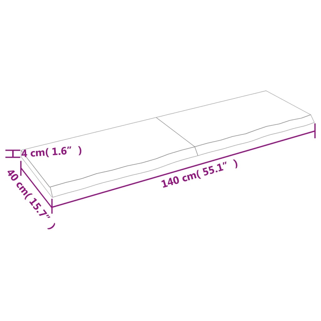 vidaXL Prateleira de parede 140x40x(2-4) cm carvalho tratado castanho