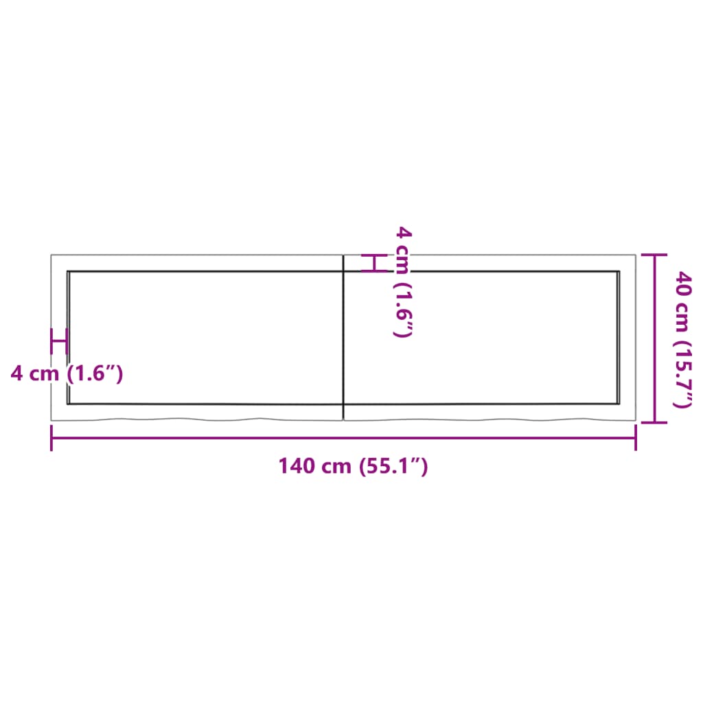 vidaXL Prateleira de parede 140x40x(2-4) cm carvalho tratado castanho