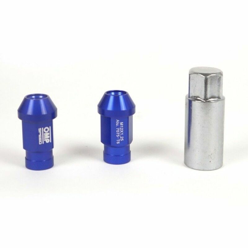 OMP|Set Porcas OMP 7075 Azul 20 uds M14 x 1,25 OMP|Set Porcas OMP 7075 Azul 20 uds M14 x 1,25