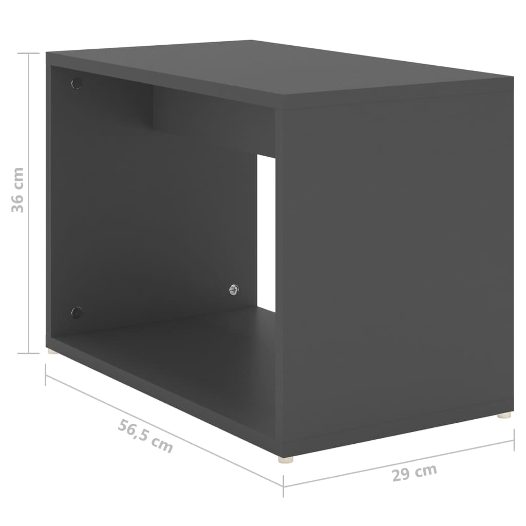 vidaXL 3pcs conjunto mesas centro 60x60x38 cm madeira processada cinza