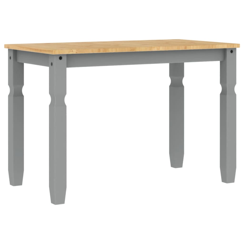 vidaXL Mesa de jantar Corona 112x60x75 cm madeira pinho maciça cinza