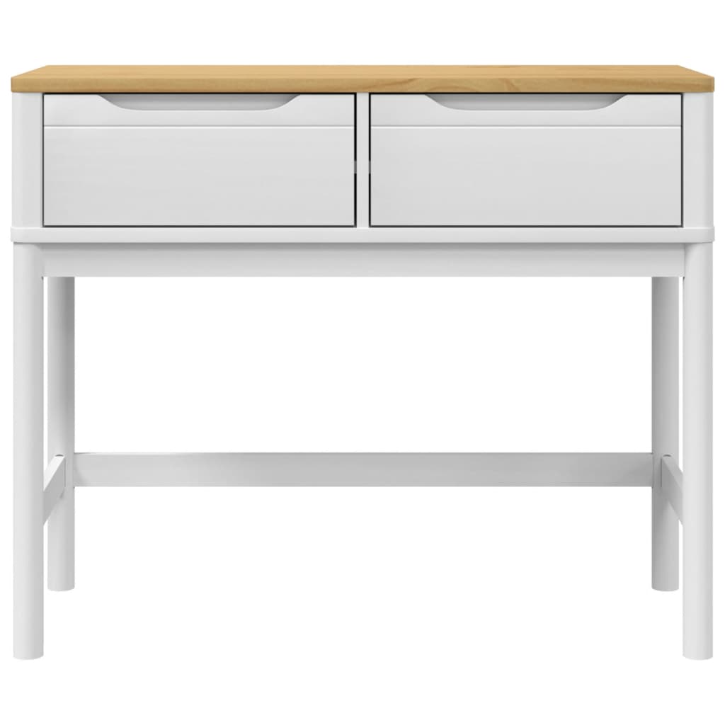 vidaXL Mesa consola FLORO 89,5x36,5x73 cm pinho maciço branco