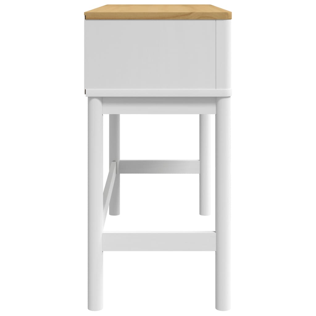 vidaXL Mesa consola FLORO 89,5x36,5x73 cm pinho maciço branco