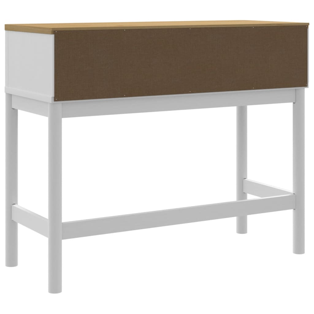 vidaXL Mesa consola FLORO 89,5x36,5x73 cm pinho maciço branco