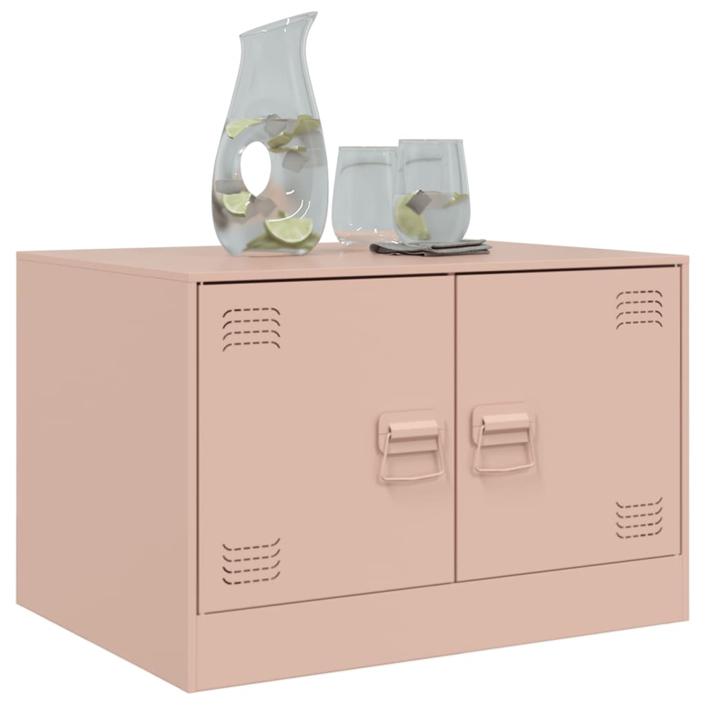 vidaXL Mesa de centro 67x50x44 cm aço rosa