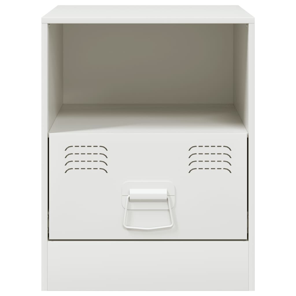 vidaXL Mesa de cabeceira 34,5x39x44 cm aço branco