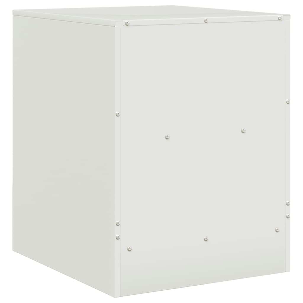 vidaXL Mesa de cabeceira 34,5x39x44 cm aço branco