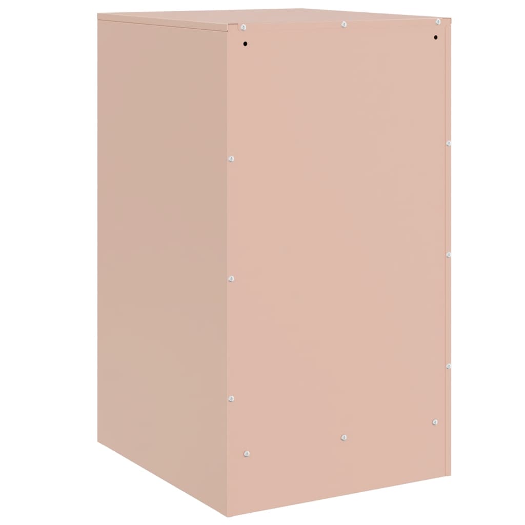 vidaXL Mesa de cabeceira 34,5x39x62 cm aço rosa