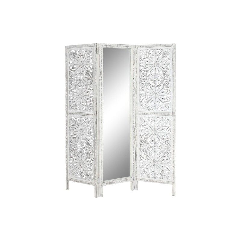 Home ESPRIT|Biombo Home ESPRIT Branco Madeira de mangueira Espelho 152 x 2 x 182 cm Home ESPRIT|Biombo Home ESPRIT Branco Madeira de mangueira Espelho 152 x 2 x 182 cm