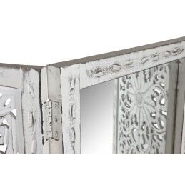 Home ESPRIT|Biombo Home ESPRIT Branco Madeira de mangueira Espelho 152 x 2 x 182 cm