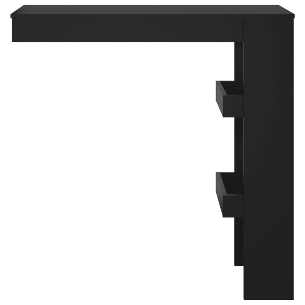 vidaXL Mesa de bar p/ parede 102x45x103,5 cm derivados madeira preto